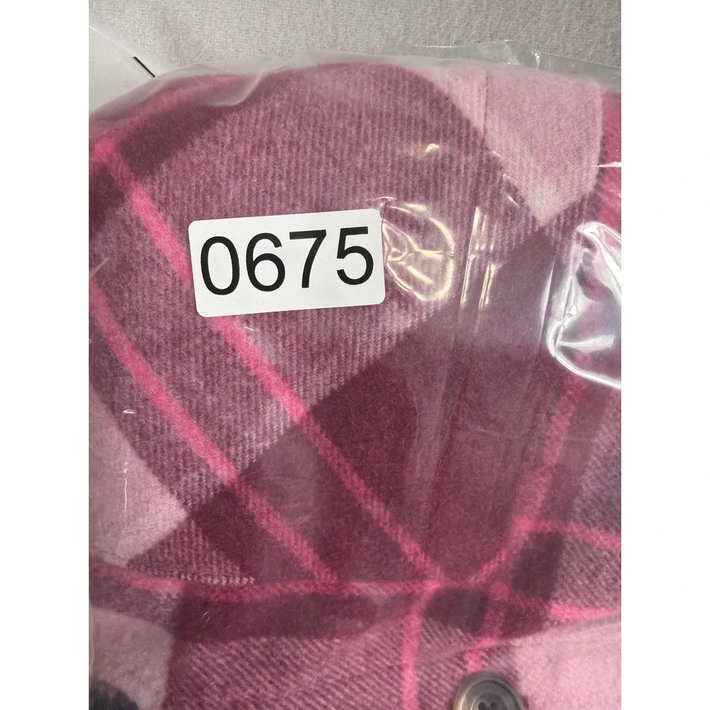 Sugar & Jade Pink Plaid Wool Blend Shacket Girls XL 16/18 Button Front Jacket‎